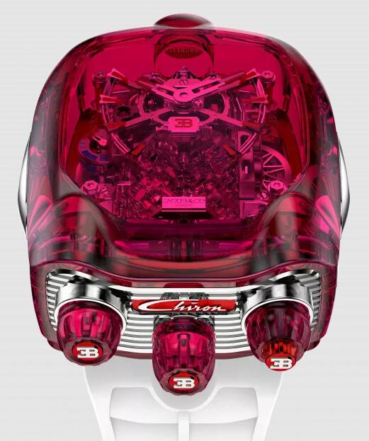 Review Jacob & Co BUGATTI CHIRON RED SAPPHIRE CRYSTAL BU210.80.AG.UA.BBRUA Replica watch - Click Image to Close